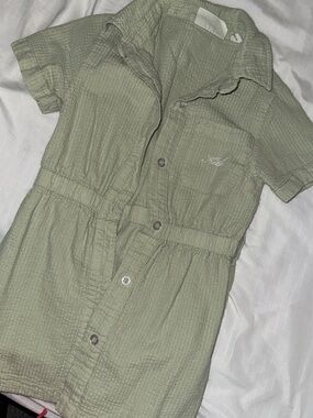 Kith Girls Olive Green Short Sleeve Button Front Dress